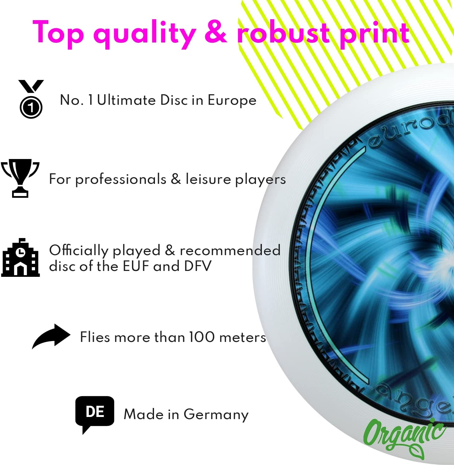 Eurodisc Ultimate Frisbee Competition Disc 175G - Fotoprint ANGELDUST image number 5