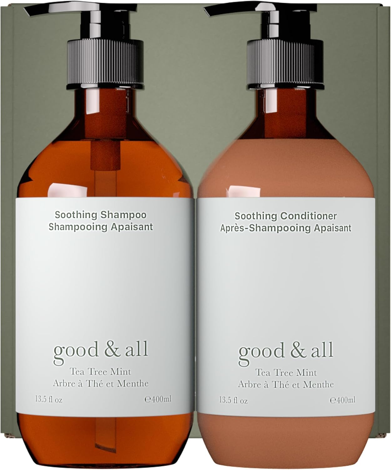 Good&All Tea Tree Shampoo and Conditioner Set for Dry Itchy Scalp with Peppermint - Sodium Lauryl Sulfate/Sulphate, Silicone, Paraben, Fragrance Free - 400Ml image number 3