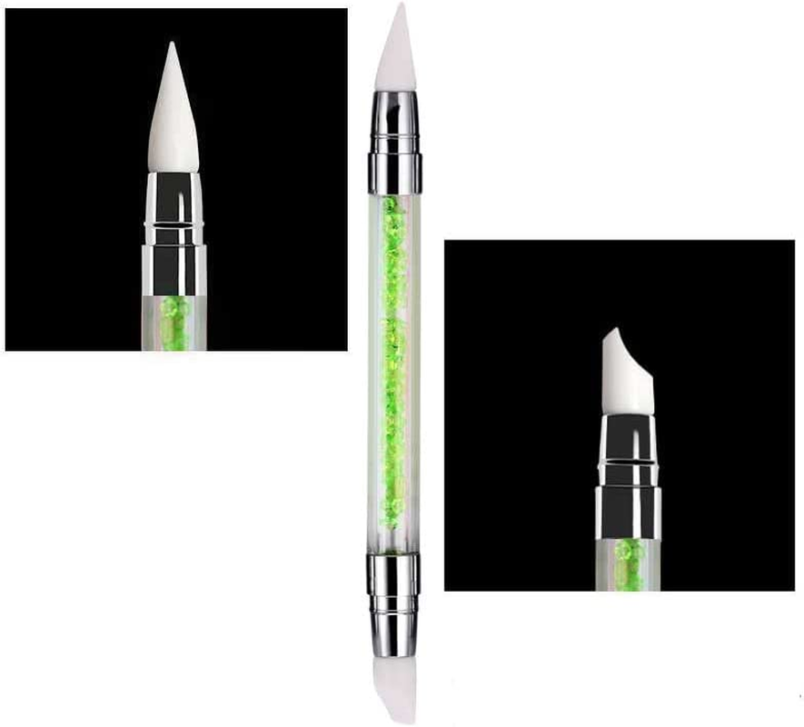 HIGHROCK 5 Pieces Nail Art Dual Head Silicone Sculpture Pens, 3D Pattern Drawing Brush Set Tools, DIY Manicure Brush Craft Decoration Tools image number 1