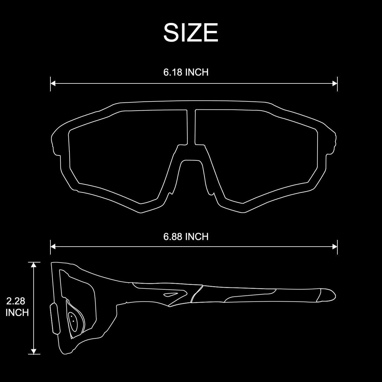 ROCKBROS Photochromic Sunglasses for Men Women Sports Cycling Glasses UV Protection Full Screen Windproof Bike Glasses for Running Fishing Black image number 3