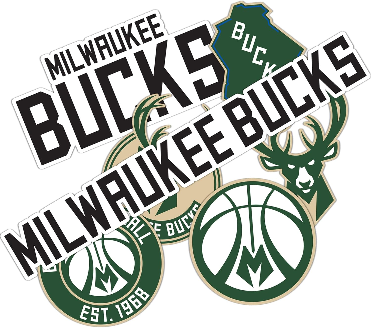 Desert Cactus Milwaukee Bucks NBA Officially Licensed Sticker Vinyl Decal Laptop Water Bottle Car Scrapbook (Type 2)