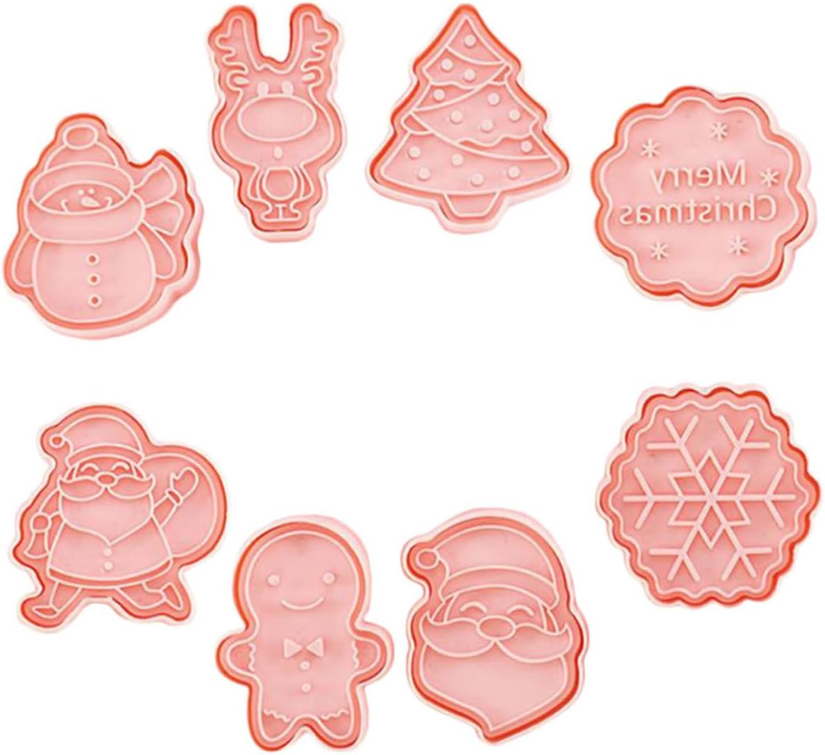 Christmas Cookie Molds Biscuit Mold 8Pcs Set Plastic DIY Baking Tools Household Kitchen Gadgets for Holiday Baking