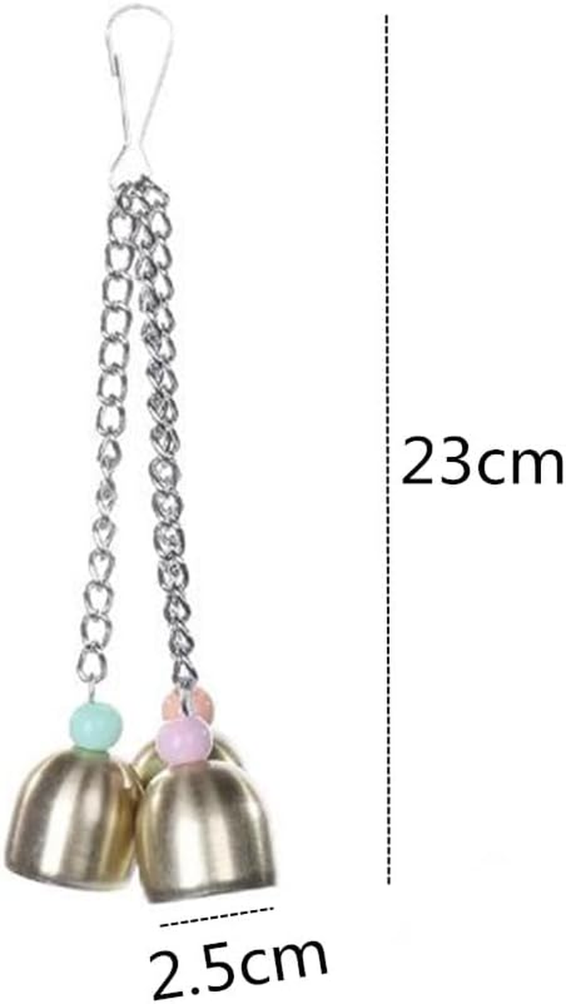 Pet Bird Toy, Wanfoou 2 Pcs Parrot Alloy Bell Toys, Parrot Bell Cockatiel Toys, Lightweight Metal Bell,Small Bird Toys Pet Parrot Toy, for Cockatiels, Conures & Lovebirds image number 3