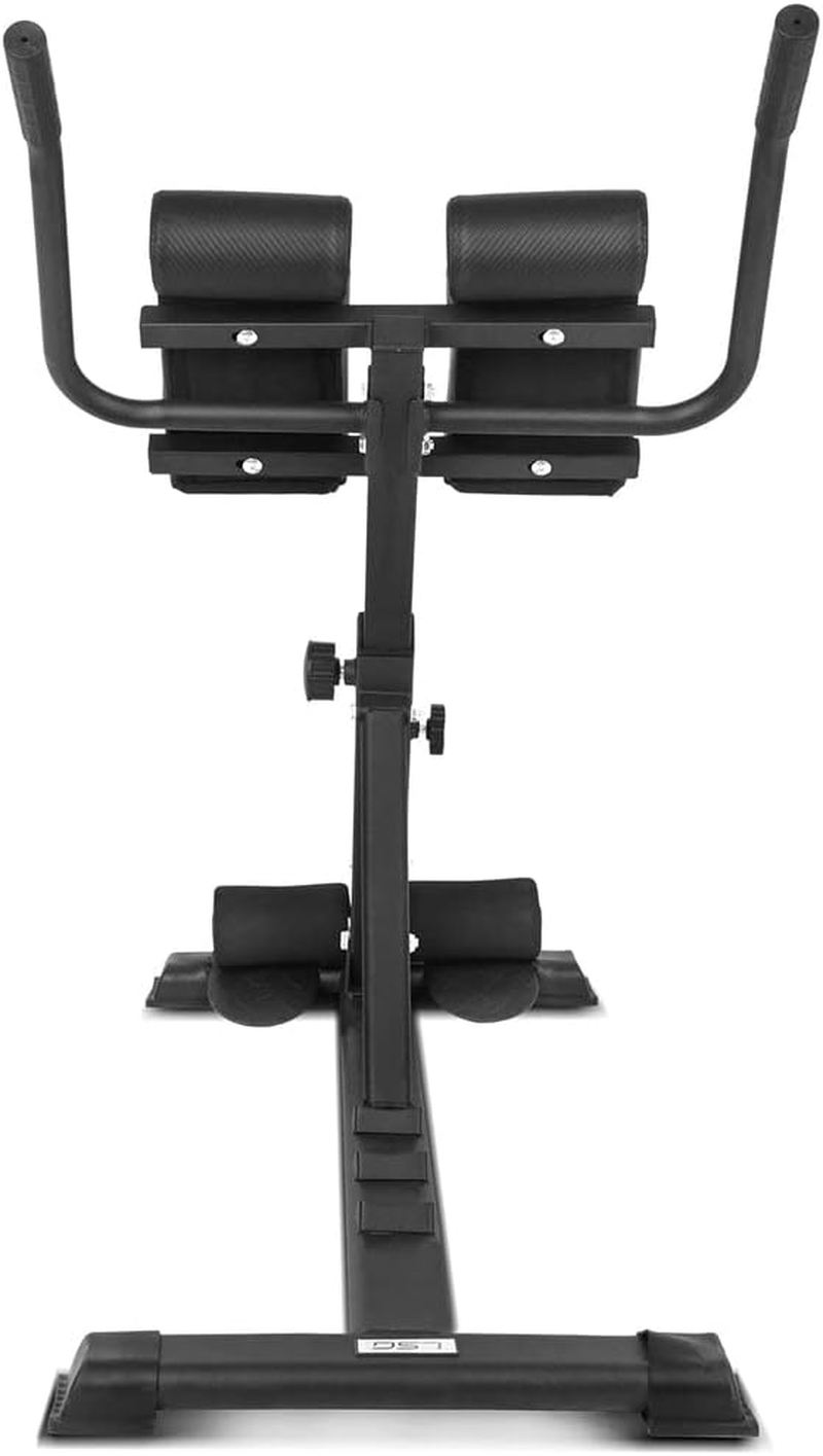 LSGGRC-09 Hyperextension Adjustable Roman Chair with 7 Adjustable Levels 3 Levels of Angle Adjustment Heavy-Duty Steel Tubing Gripped Foot Plate Padded Leg Rollers 18-Guage Steel Frame High-Density Foam image number 4