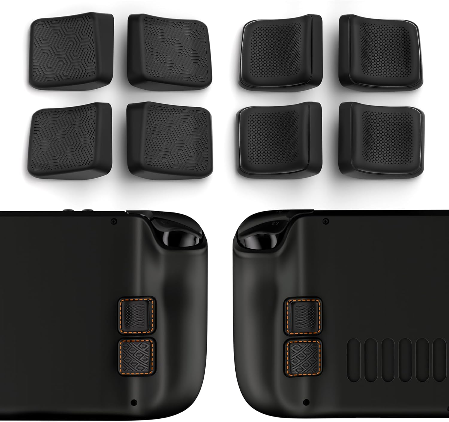 Playvital Mix Version Back Button Enhancement Set for Steam Deck LCD, Grip Improvement Button Protection Kit for Steam Deck OLED - Streamlined & Studded Design - Purple