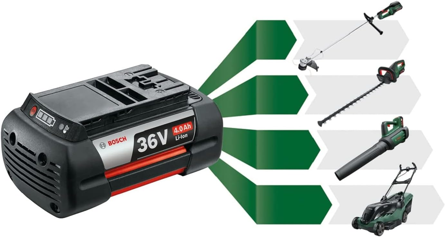 Bosch Cordless 36V Line Trimmer Advancedgrasscut 36 & Bosch Cordless 36V Hedge Trimmer Advancedhedgecut 36V-65 (1X 2.0Ah Li-Ion Battery & Charger Starter Set Included, 36V System)
