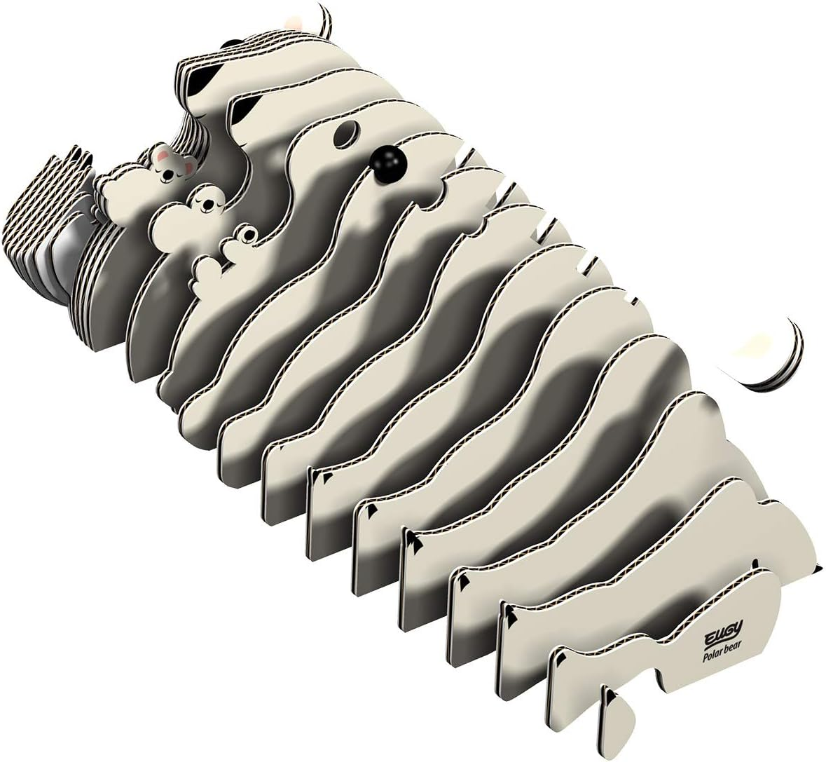 EUGY 052 Polar Bear 3D Puzzle - 30 Piece Eco-Friendly Educational Toy Puzzle for Boys, Girls & Kids Ages 6+ image number 3