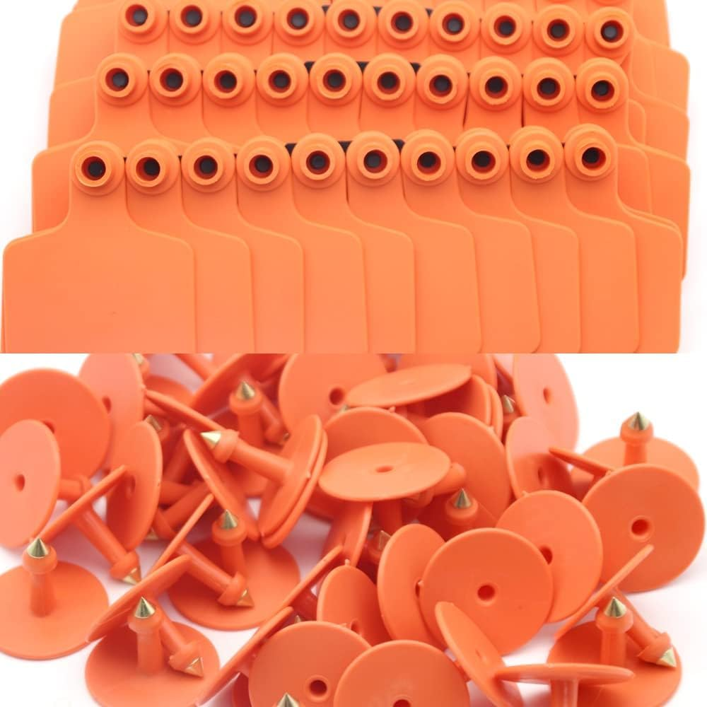 Blank Cattle Ear Tags 100 Pieces TPU Large Livestock Ear Tags Customized Identification Blank Tags for Sheep Cattle Calf Hog (Orange) image number 5