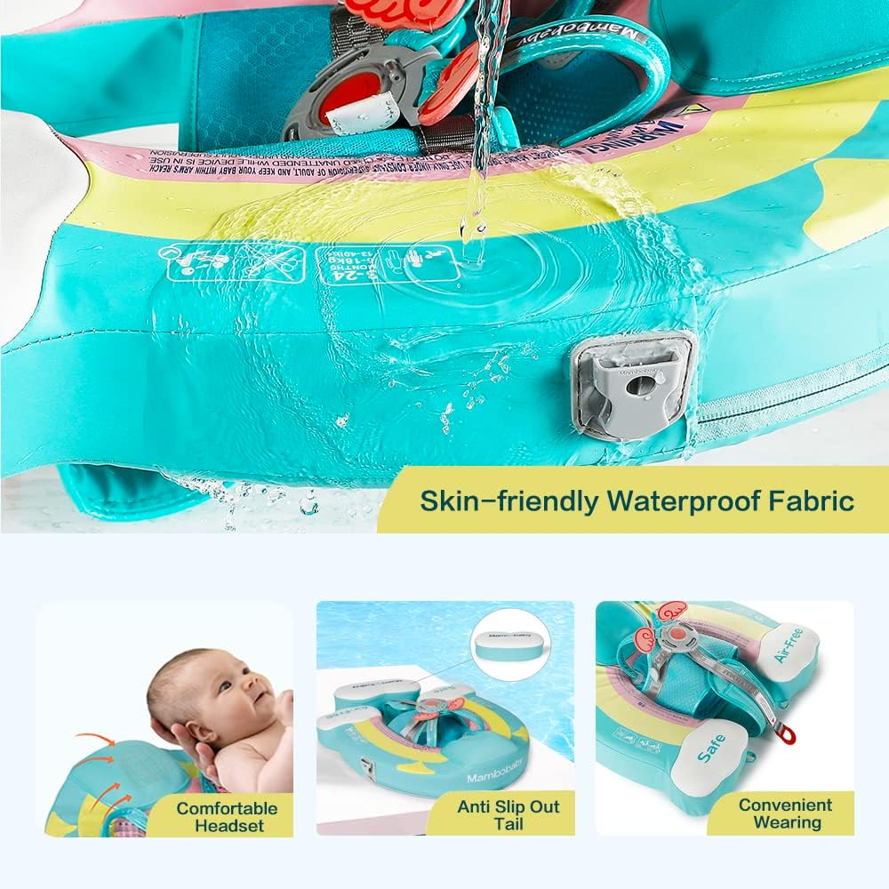 Upgraded Baby Pool Float Newest Mambobaby Swim Float Non-Inflatable Baby Floats with Canopy for 3-24 Months Float for Infant Swim Ring image number 1