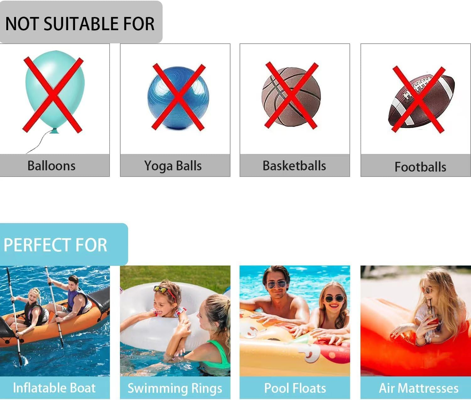 Electric Air Pump Portable for Swimming Rings Inflatable Boat Air Mattresses Pool Floats Raft Sofa Kayakquick-Fill Air Pump with 3 Nozzles, 110-240V AC/12V, Perfect Inflator/Deflator Pumps image number 3