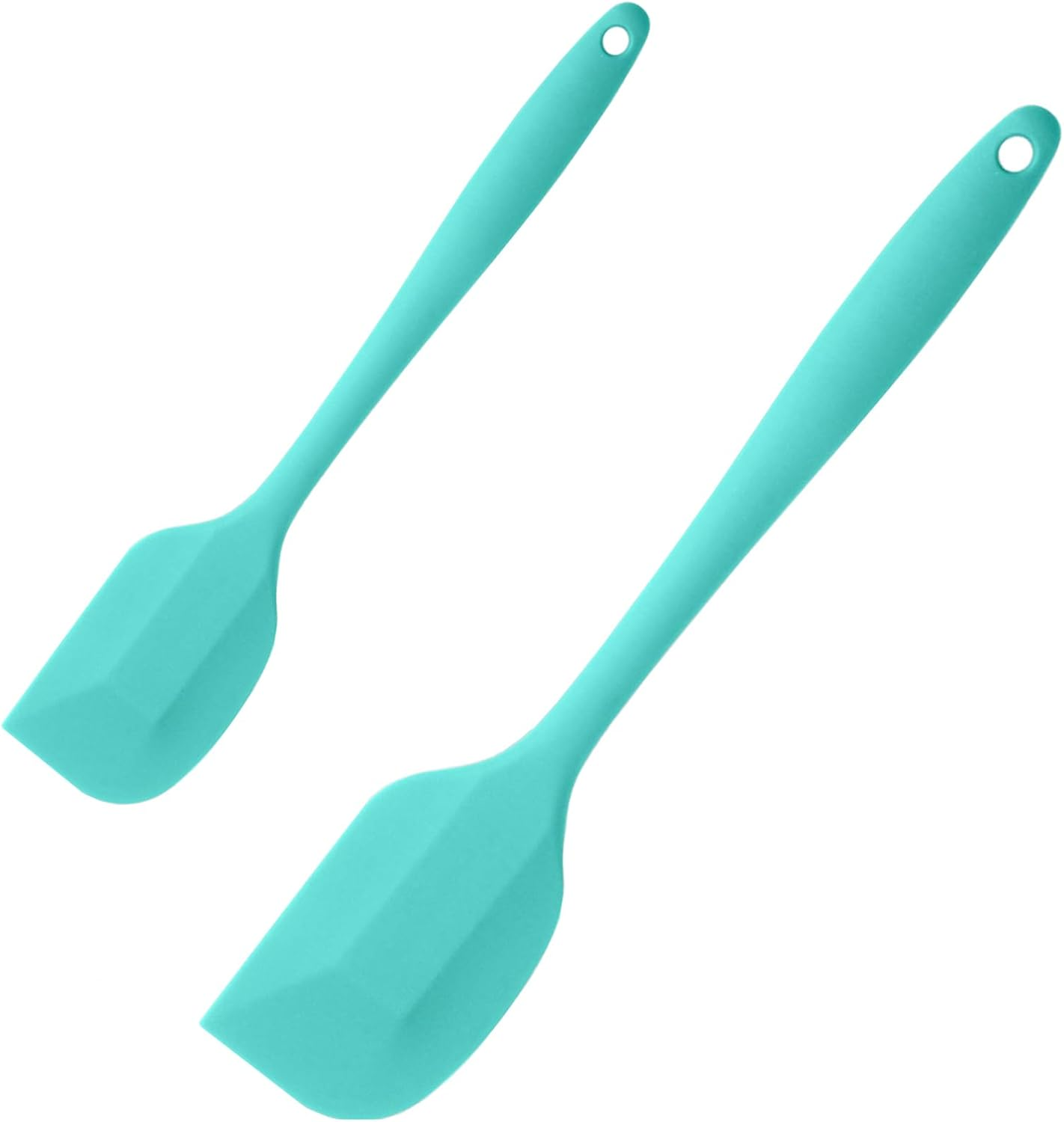 NASHRIO 2 Pcs Heat Resistant Spatulas, Food Grade Silicone Rubber Spatula Set for Baking, Cooking, and Mixing High Heat Resistant, One Small Spatulas and Large Spatulas,Blue image number 2