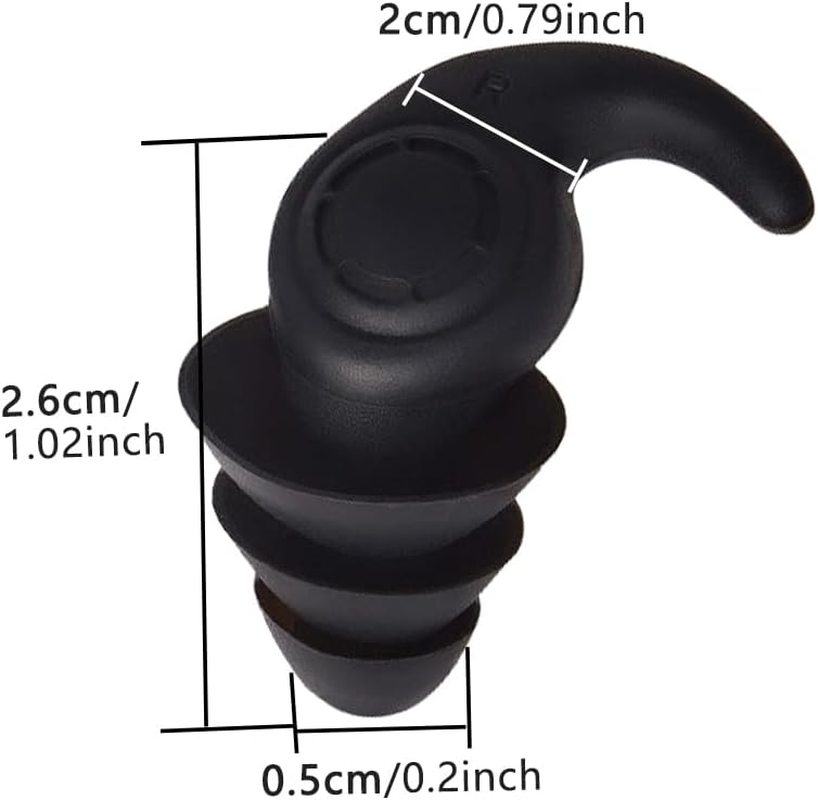 3 Pairs Reusable Ear Plugs for Swimming for Bathing, Surfing, Swimming, Kayaking and Other Watersports(Green,Blue, Black) image number 6