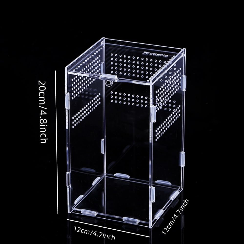 Reptile Terrarium Stick Insect Enclosure Breeding Box 12X12X20 Size Acrylic Material Feeding Case image number 1