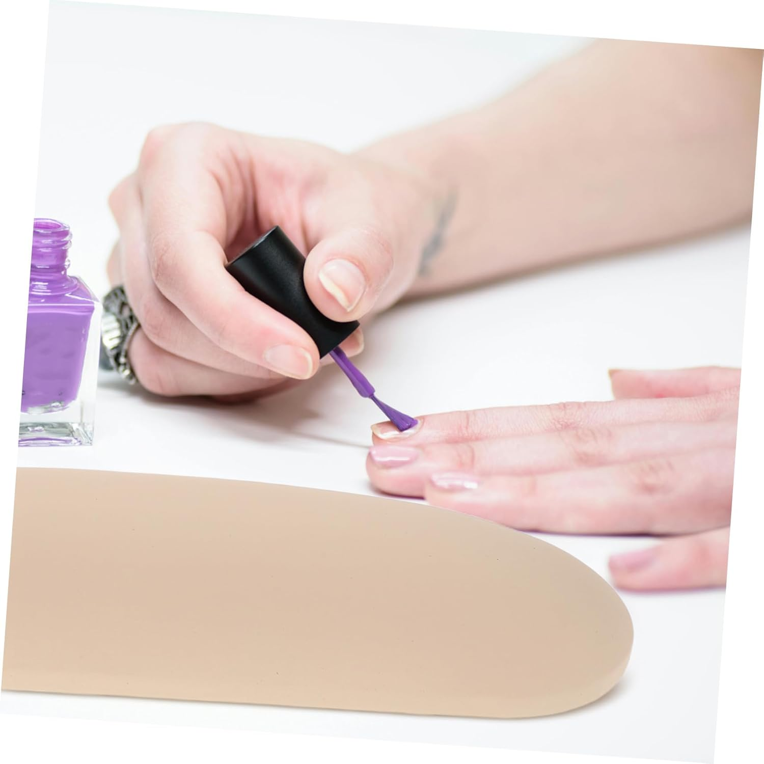 Manicure Hand Rest Cushion Milk Tea Color Nail Art Pillow for Comfortable Arm Support Easy to Clean Design for Salon Home Use for Nail Technicians and DIY Enthusiasts image number 2