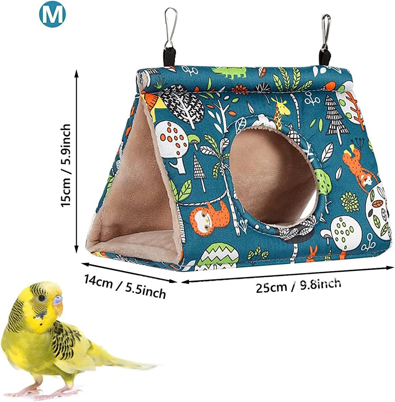 Bird'S Nest House, Bird Nest Budgies Hanging Hammock Bird Nest Summer Breathable Bird House Plush Shed Hut Parrots Love Birds Parrot Love Nest(Medium Blue) image number 3