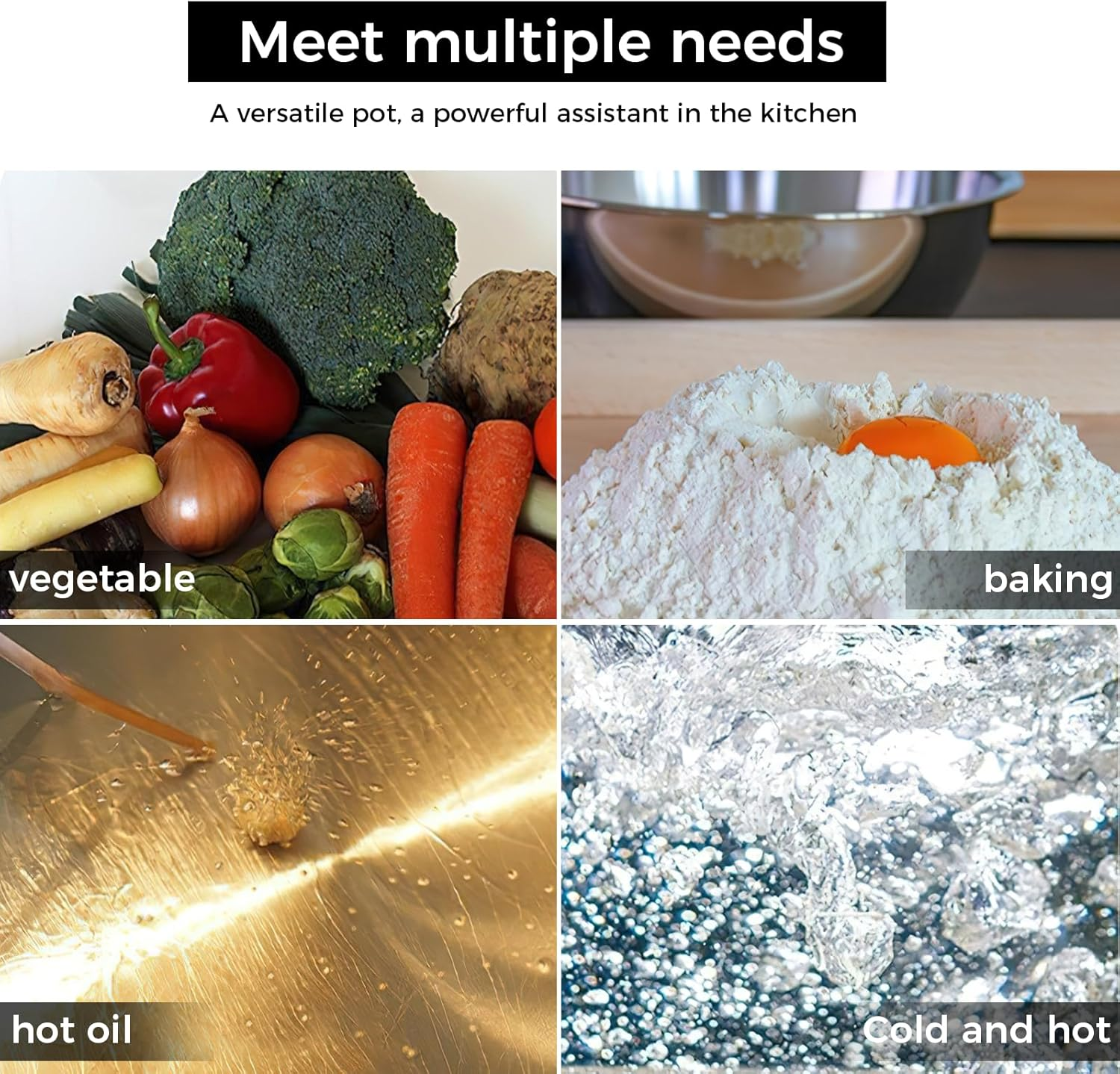 5PCS Stainless Steel Mixing Bowl Set, Multi-Functional Thick Large Bowls with Measurement Marks Ideal for Baking Salad Preparation Washing Vegetables image number 1