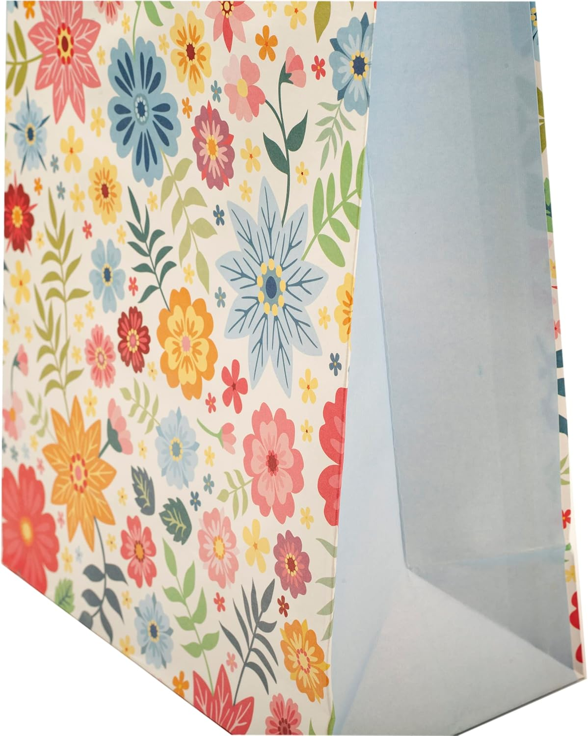 10 Pcs Kraft Paper Bags Colorful Flowers Print Shopping Bags,Goodie Bags Small Bulk for Birthday, Wedding, Baby Shower, Party Supplies, Takeout/To Go Bags, Retail Bags