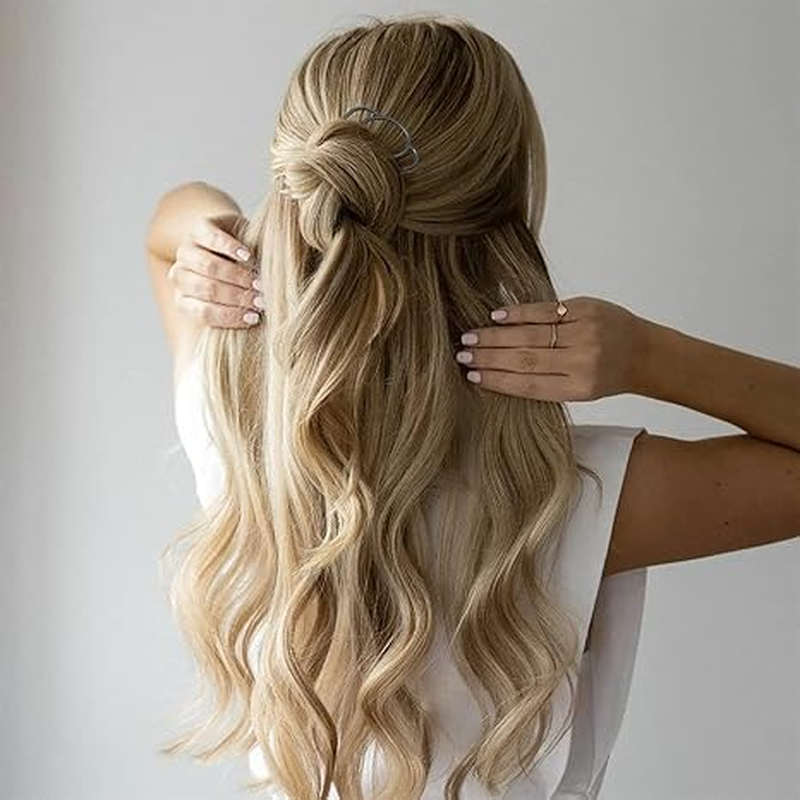 8-Piece Side Combs, French Twist Combs, Hair Forks, Pins & Sticks for Updos, Vintage Hairstyles, Hair Accessories for Women, Metal image number 4