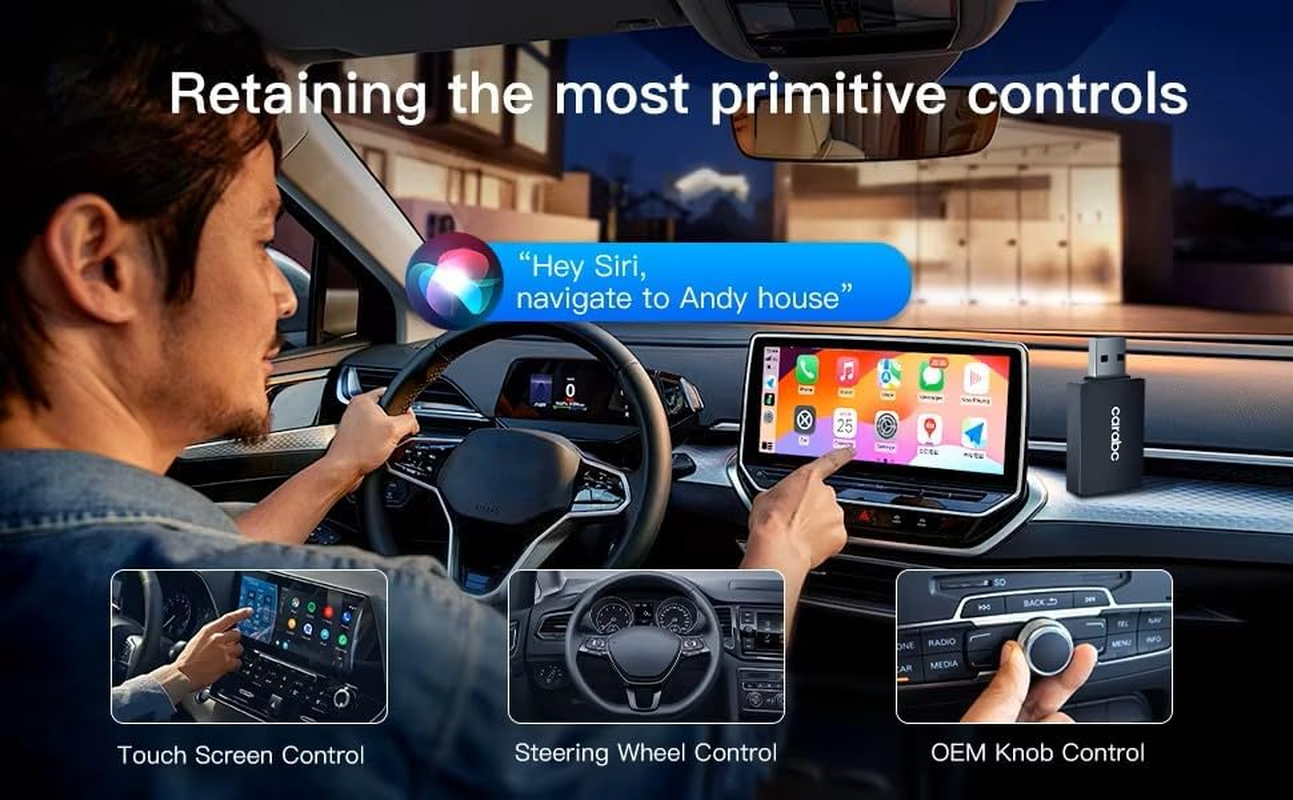 CARABC B1 Hottest Plug and Play Wireless Carplay Adapter Convert Wired Carplay to Wireless Carplay,Online Updates Keep Original Control,For Car from 2014 Onwards image number 2