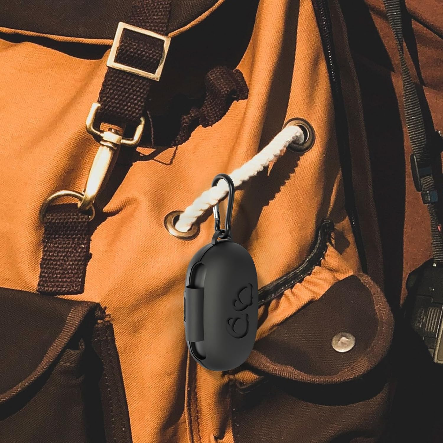 Geekria Silicone Case Cover Compatible with Samsung Galaxy Buds+ plus True Wireless Earbuds, Protective Carrying Case with Keychain Hook, Charging Port Accessible - Black image number 3