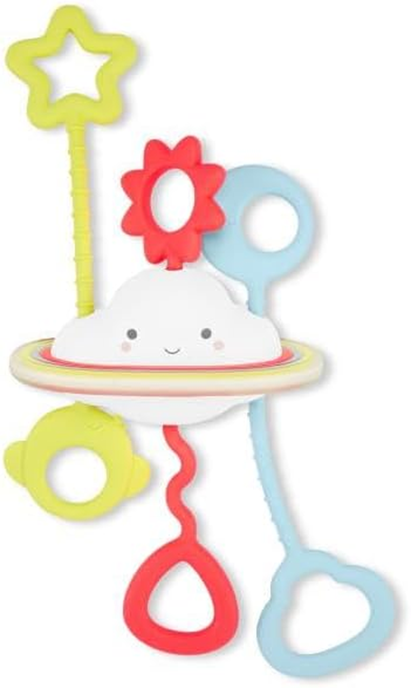 Skip Hop Silver Lining Cloud Pull & Play Baby Sensory Toy for 6+ Months - Soft Silicone Teething Toy - Fine & Gross Motor Skills Development - Tactile Puzzle & Cause-Effect Activity Infants image number 6