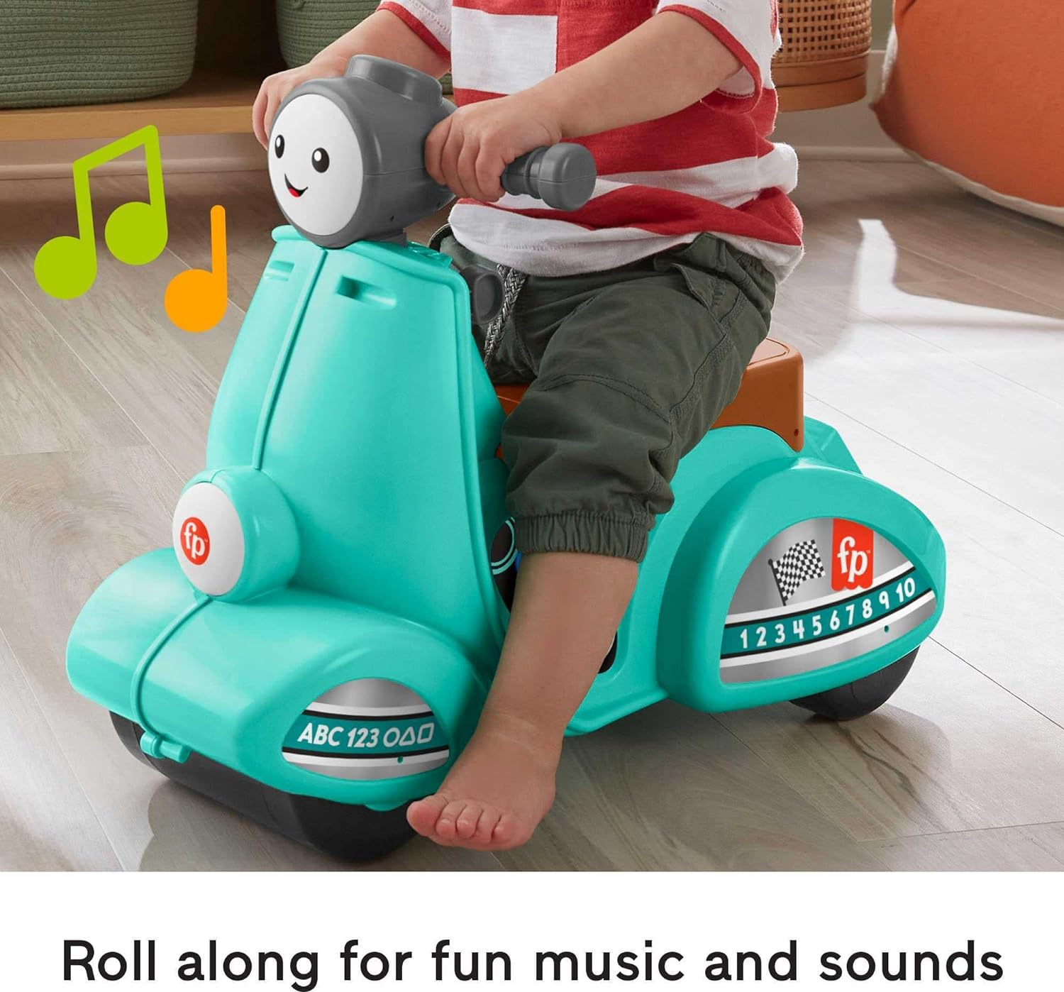 Fisher-Price Toddler Ride-On Toy Laugh & Learn Smart Stages Cruise along Scooter with Lights Music & Learning for Infants Ages 1+ Years image number 2