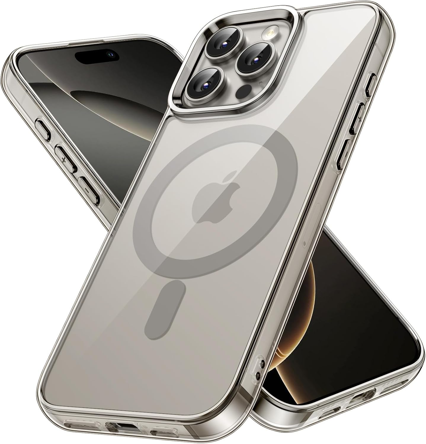 Jetech Magnetic Case for Iphone 16 Pro 6.3-Inch Compatible with Magsafe, Shockproof Phone Bumper Cover, Anti-Scratch Clear Back (Black)