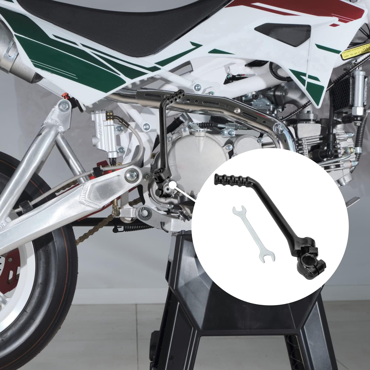 YOXUFA 16Mm Kickstart Lever for 125Cc 140Cc 150Cc 160Cc 200Cc 250Cc SSR KX KLX YX CB CG YCF SDG Apollo Coolster Taotao Kayo Pitster Pro Suzuki DRZ Piranha Thumpstar Lifan Atomik Pit Dirt Bike Parts image number 1