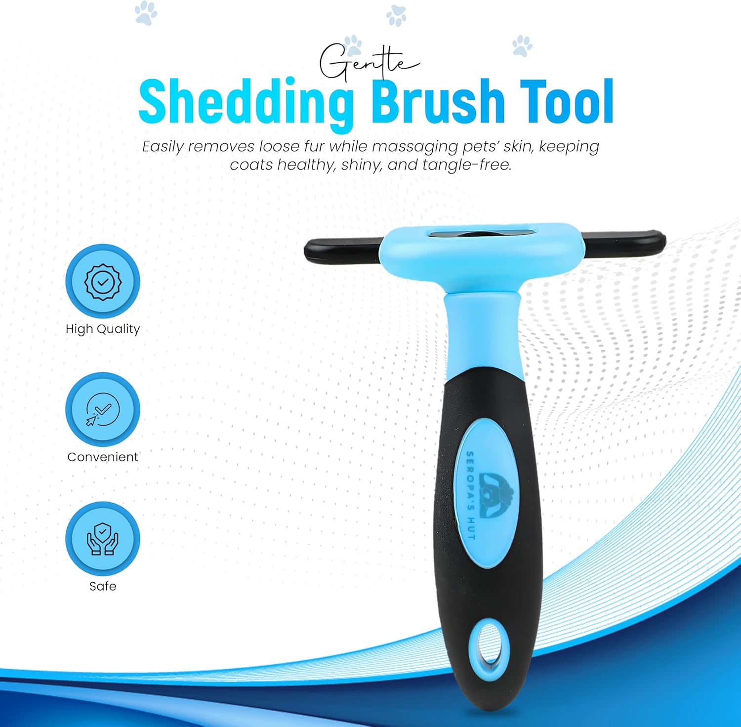 Seropa&rsquo;S Hut Deshedding Brush for Dogs & Cats &ndash; Professional Grooming Tool for Short, Medium & Long Hair &ndash; Push-Button Self-Cleaning Undercoat Remover &ndash; Safe Stainless Steel Blade &ndash; Reduces Shedding by 95% image number 6