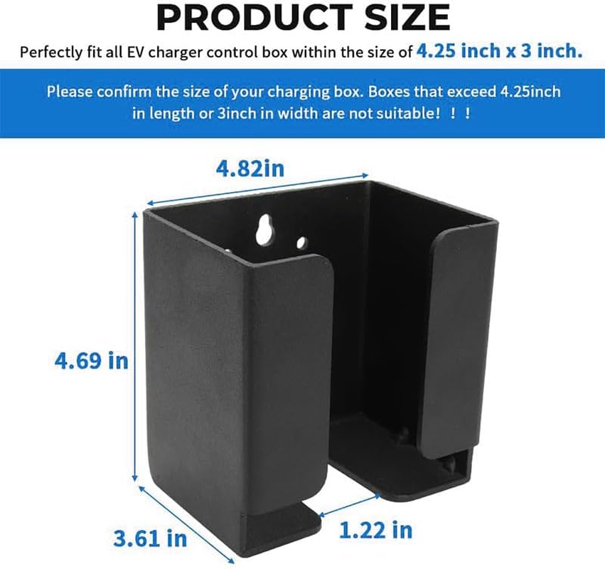 Vehicle Plug Holster Wall Mount Charger Holder Charging Holder Box Charging Supplies for Electric Vehicle Control Box Holder EV Charger Cable Box with Screws EV Charging Supplies for Electric Vehicle image number 4