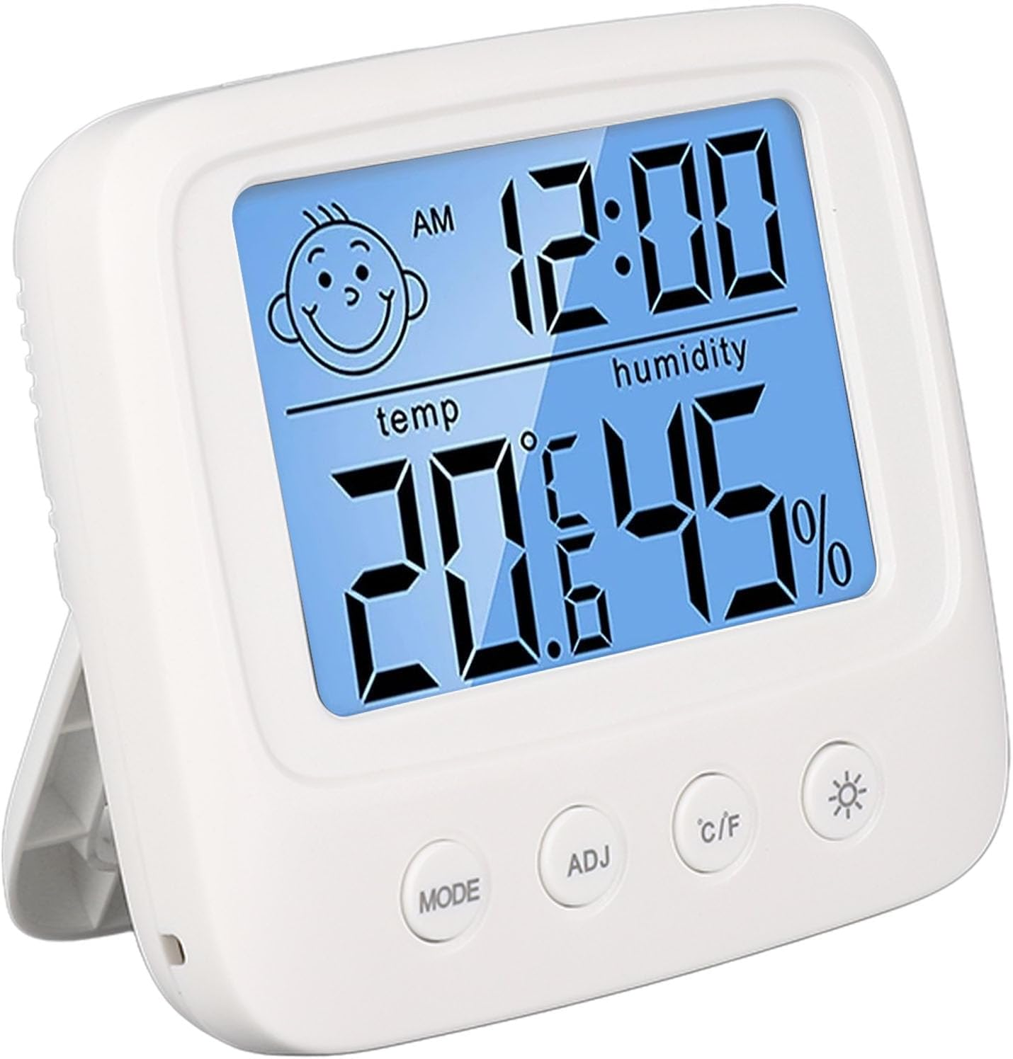 Digital Clock with Hygrometer Thermometer, Versatile Electronic Clock with Backlight Display, Temperature Clock Battery Operated for Nursery Bedroom image number 1