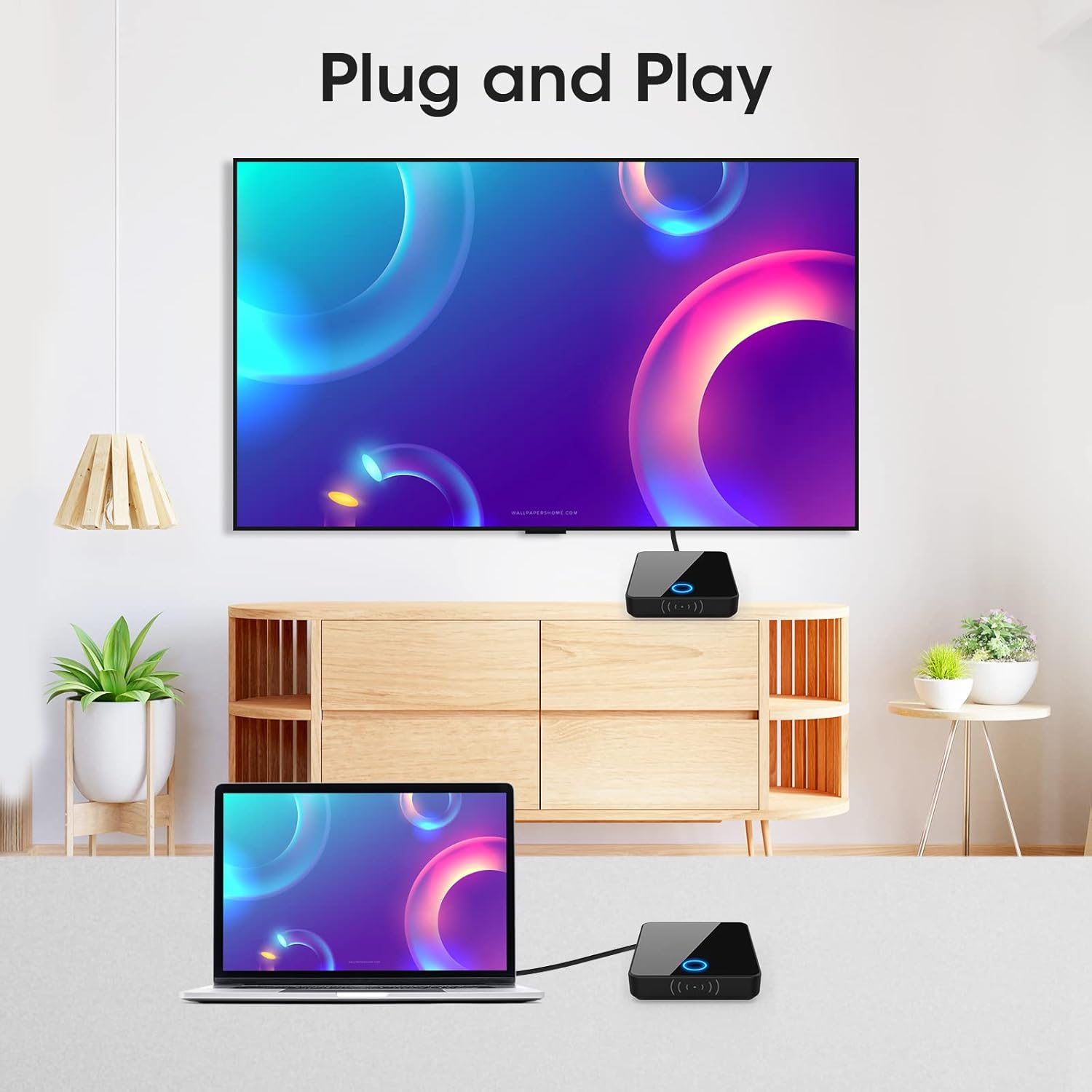 Wireless HDMI Transmitter and Receiver,Binken Wireless HDMI Extender Support 1080P@60 Hz, Support 2.4/5Ghz for Streaming Video Audio from Laptop, Camera, Cable Box to HDTV Projector (810) image number 3