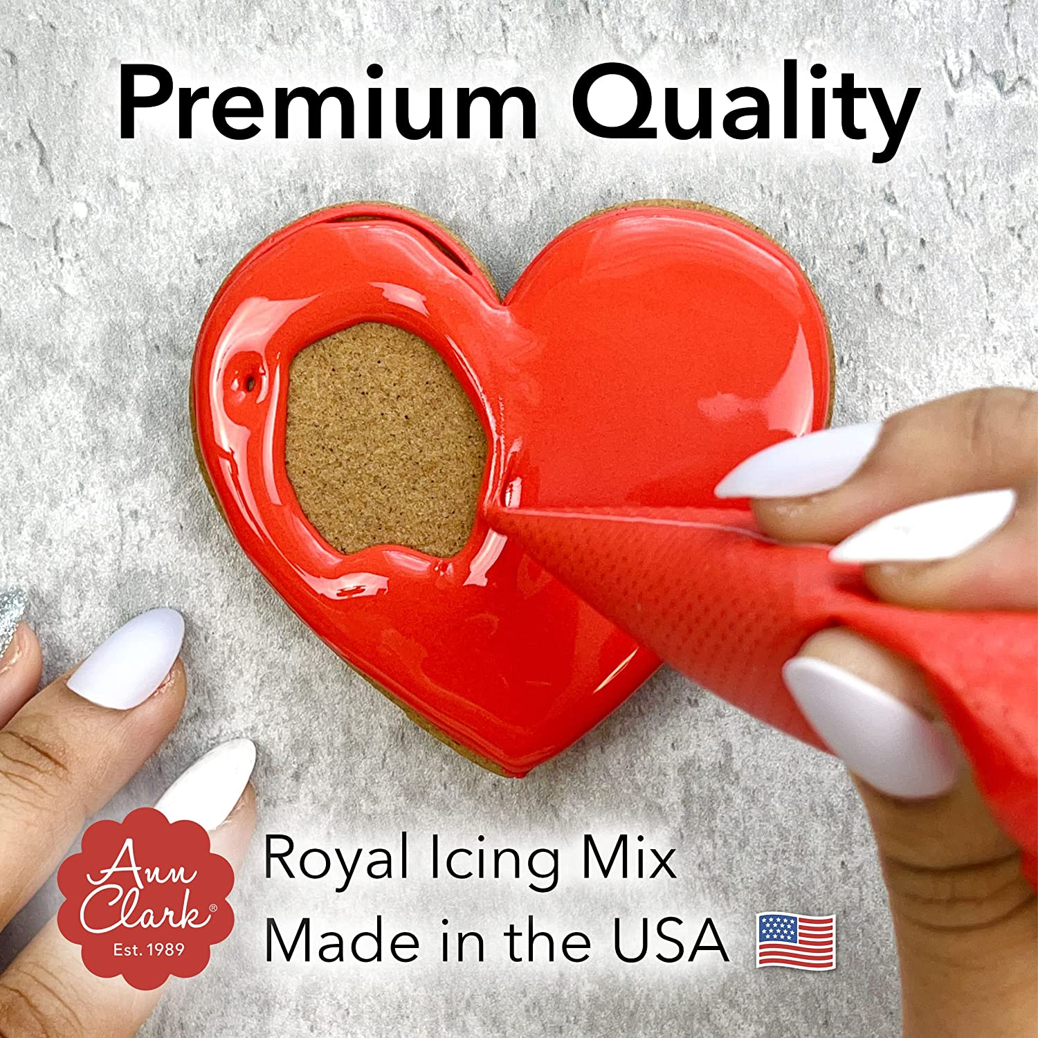 Ann Clark Premium Royal Icing Mix, Cookie Icing 2-Pk. Two 4.3-Oz. Pouches Make 4 Cups White Icing image number 2