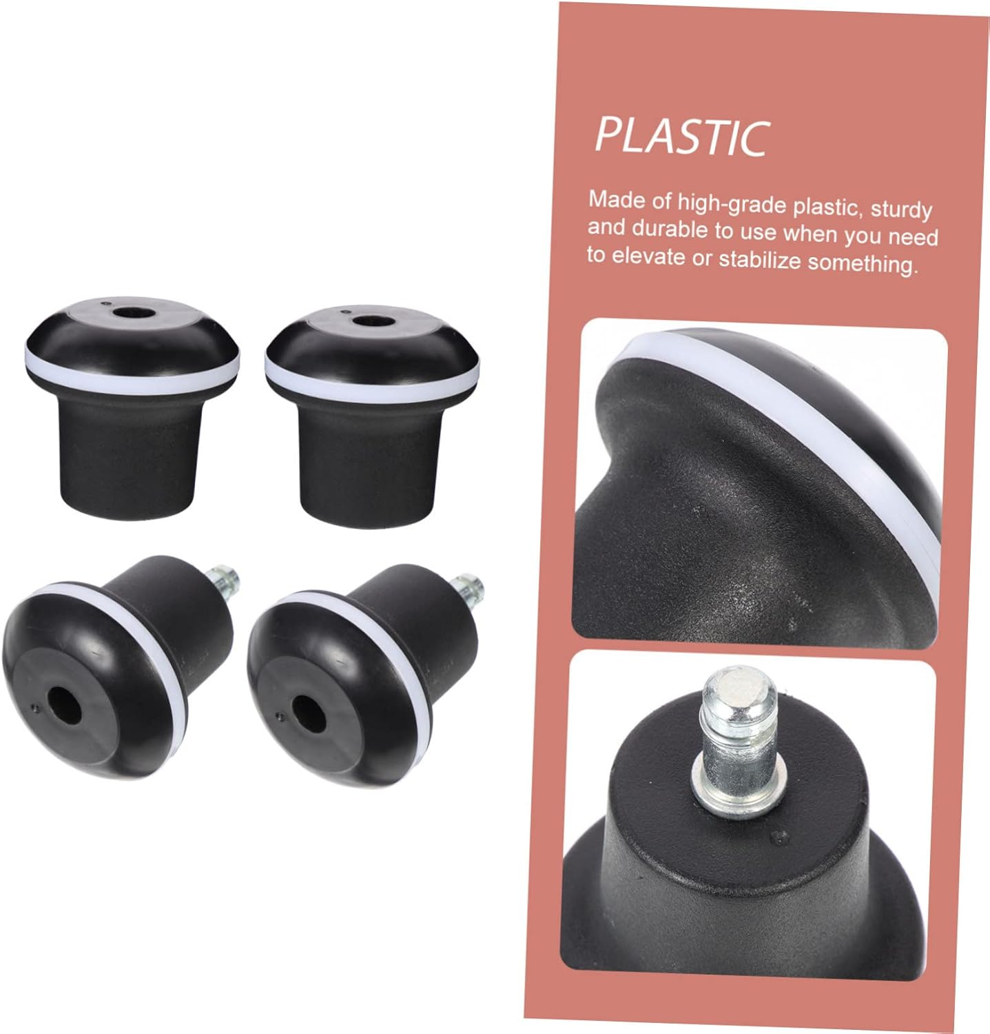 Household Chair Wheel Replacements 7.5X6.1Cm High-Grade Plastic Footed Chair Pads Easy to Install for Floor Protection image number 3