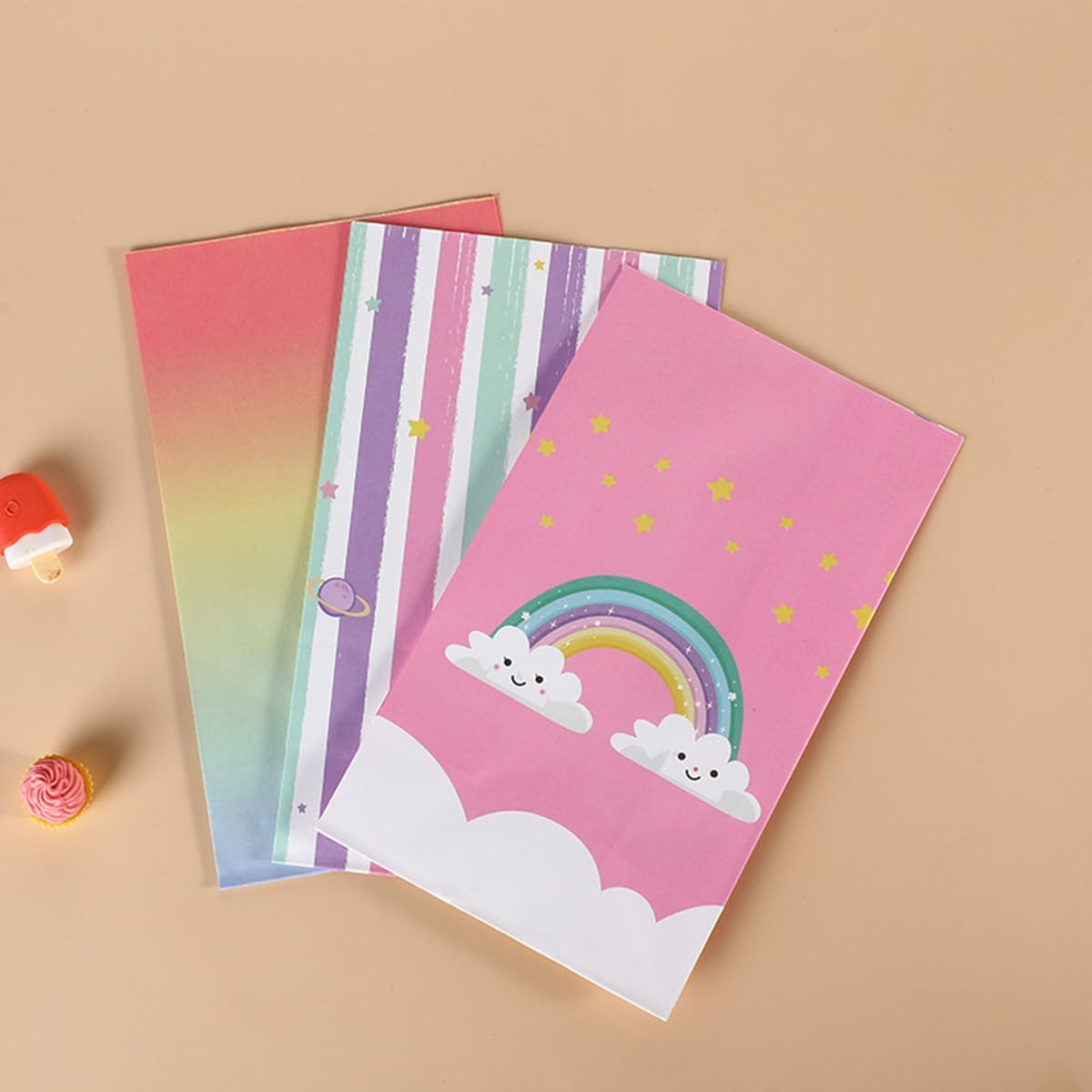 OSYLICT 24PCS Party Gift Bag with Thank You Stickers, Wrapping Gift Paper Bags for Kids Girls Boys Birthday Bags Party Bags Wedding Favor Bags image number 4