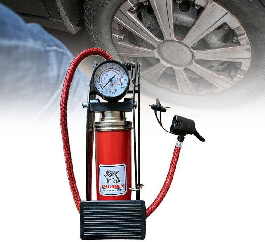 AIMALL High Pressure Foot Pump Portable Floor Bike Pump Inflator, 100 PSI Air Pump for Motorcycles, Bicycles, Cars, Sports Balls, and Other Inflatables