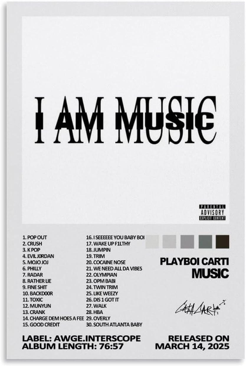 Music Playboi Album Carti Poster Poster Canvas Painting Wall Art Picture Home Decor Print for Bedroom Living Room Dorm Study Bar Office 12X18Inch(30X45Cm) image number 3