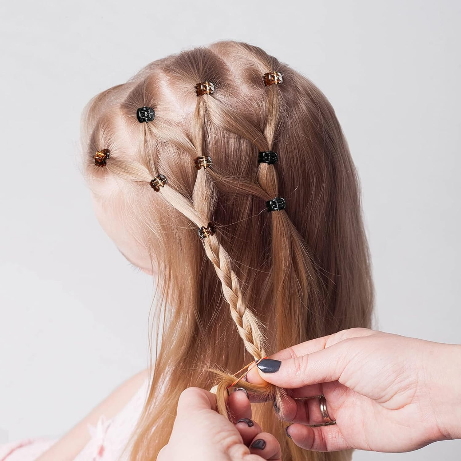 36 Pcs Small Hair Clips, Mini Hair Claw Clips for Medium Thick Hair, Plastic Hair Claws Pins Clamps for Girls, Toddlers Girls, Women (Black and Brown) image number 2