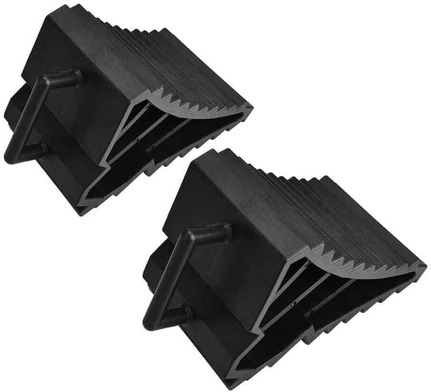 4PCS Heavy Duty Rubber Wheel Chocks with Handle, 15.5 * 9 * 9.8Cm, Solid Durable Tire Chock for Car, Travel Trailers, RV, Truck, and ATV image number 3