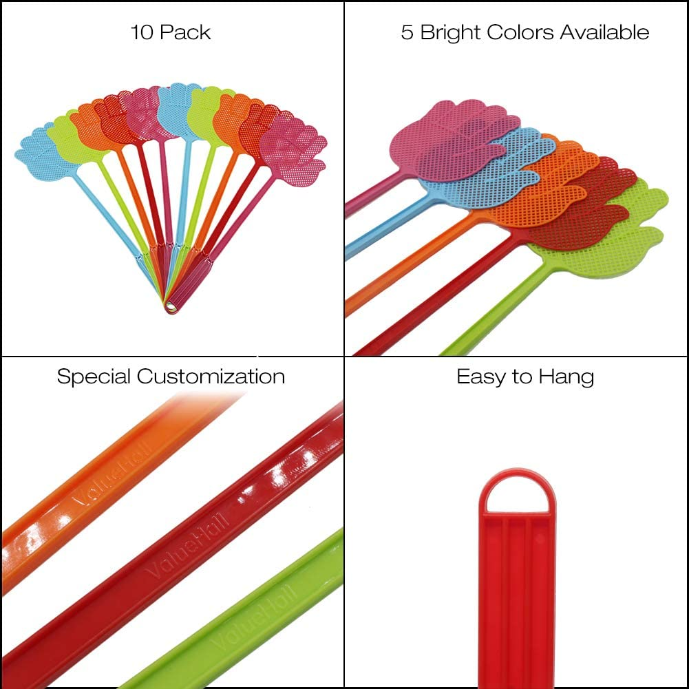 Valuehall 10 Pack Fly Swatter Pest Control Multi-Colors Plastic Handle for Flies V7023 image number 5