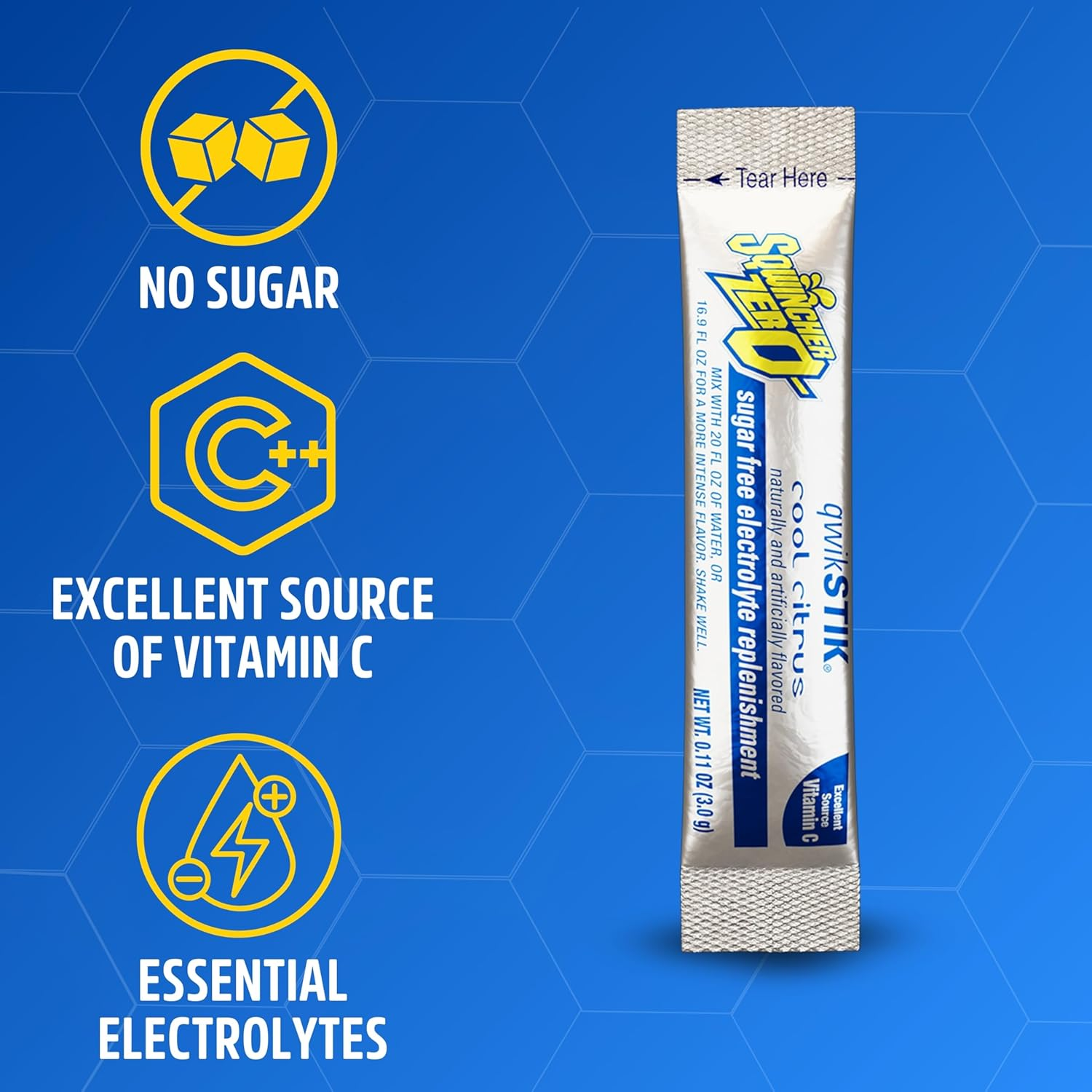 Sqwincher Qwik Stiks, Cool Citrus (Packs of 50) image number 1