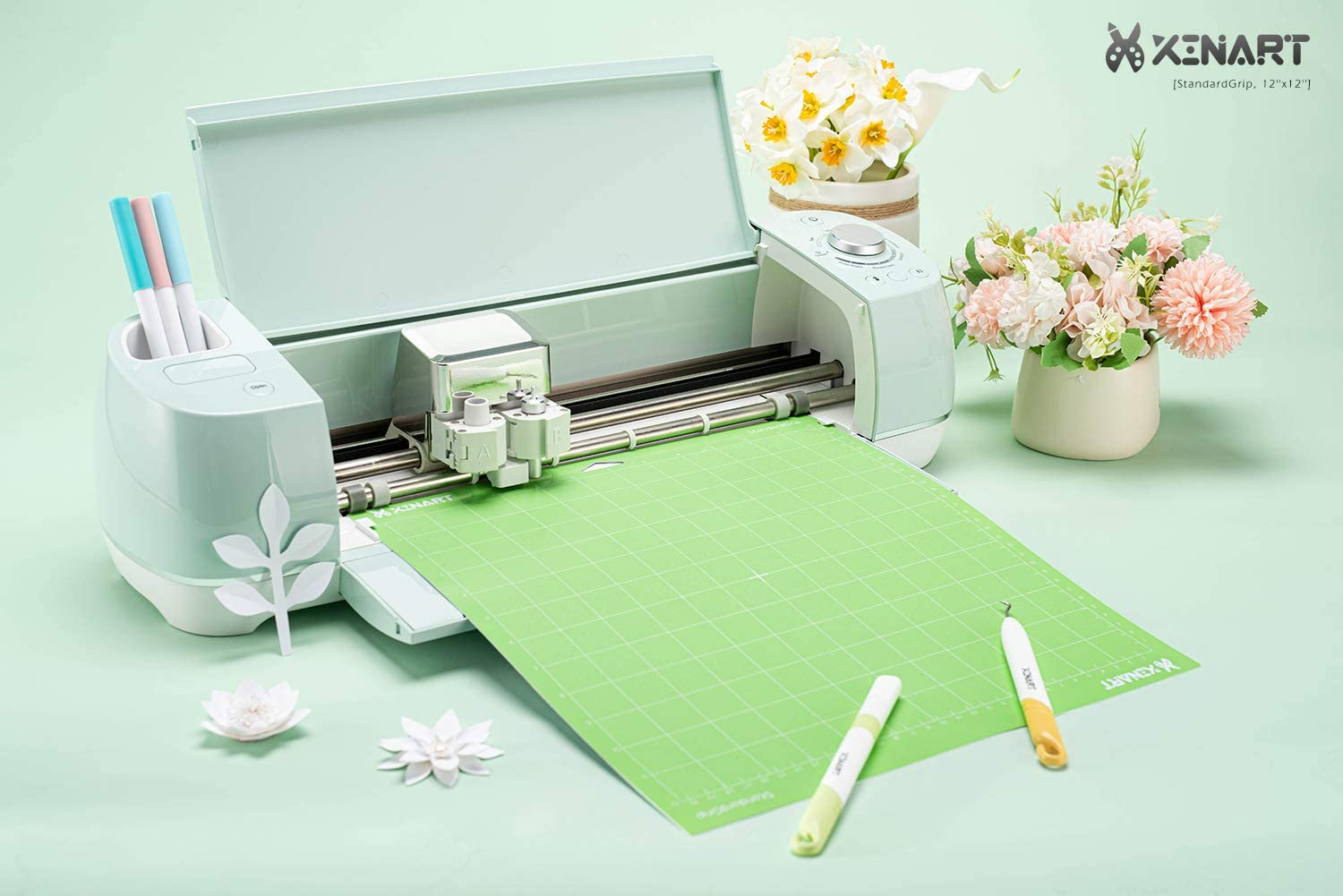 XINART Cutting Mats for Cricut Maker 3/Maker/Explore Air 3/Air 2/One Adhesive 12"X12" Mats Accessories Compatible with Cricut 4 Pack Green image number 5