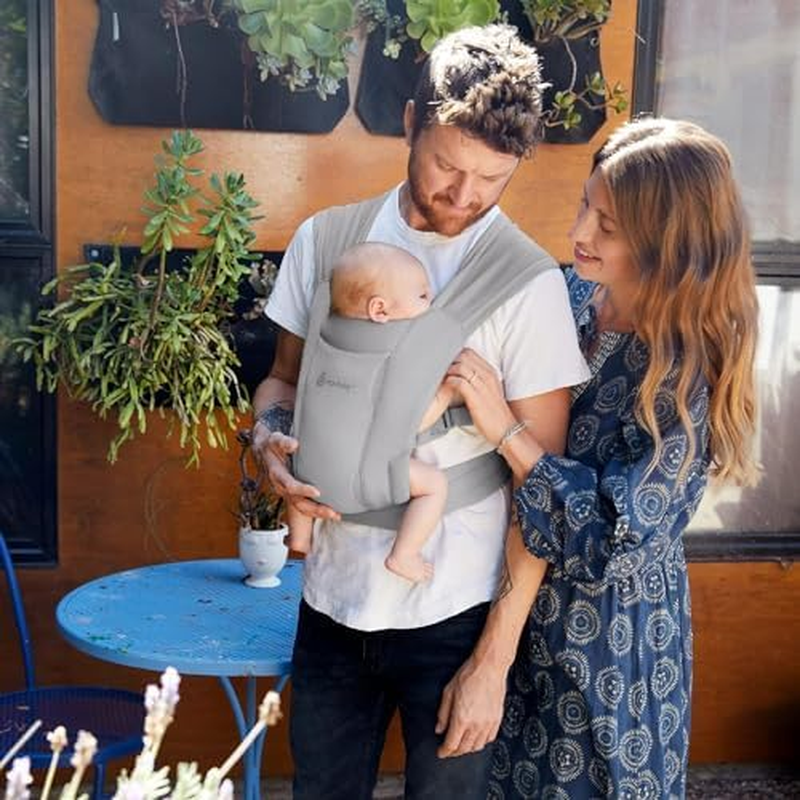 Ergobaby Embrace Cozy Newborn Baby Wrap Carrier (7-25 Pounds), Soft Air Mesh, Soft Grey image number 5