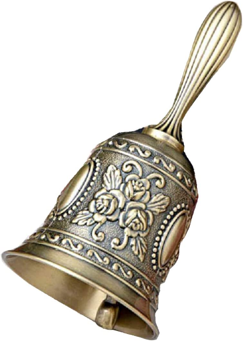 LERTREE Retro Call Bell Antique Hand Bell Bronze Dinner Bell Resturant Service Bell Brass Jingle Wedding Classroom Church Bel image number 5
