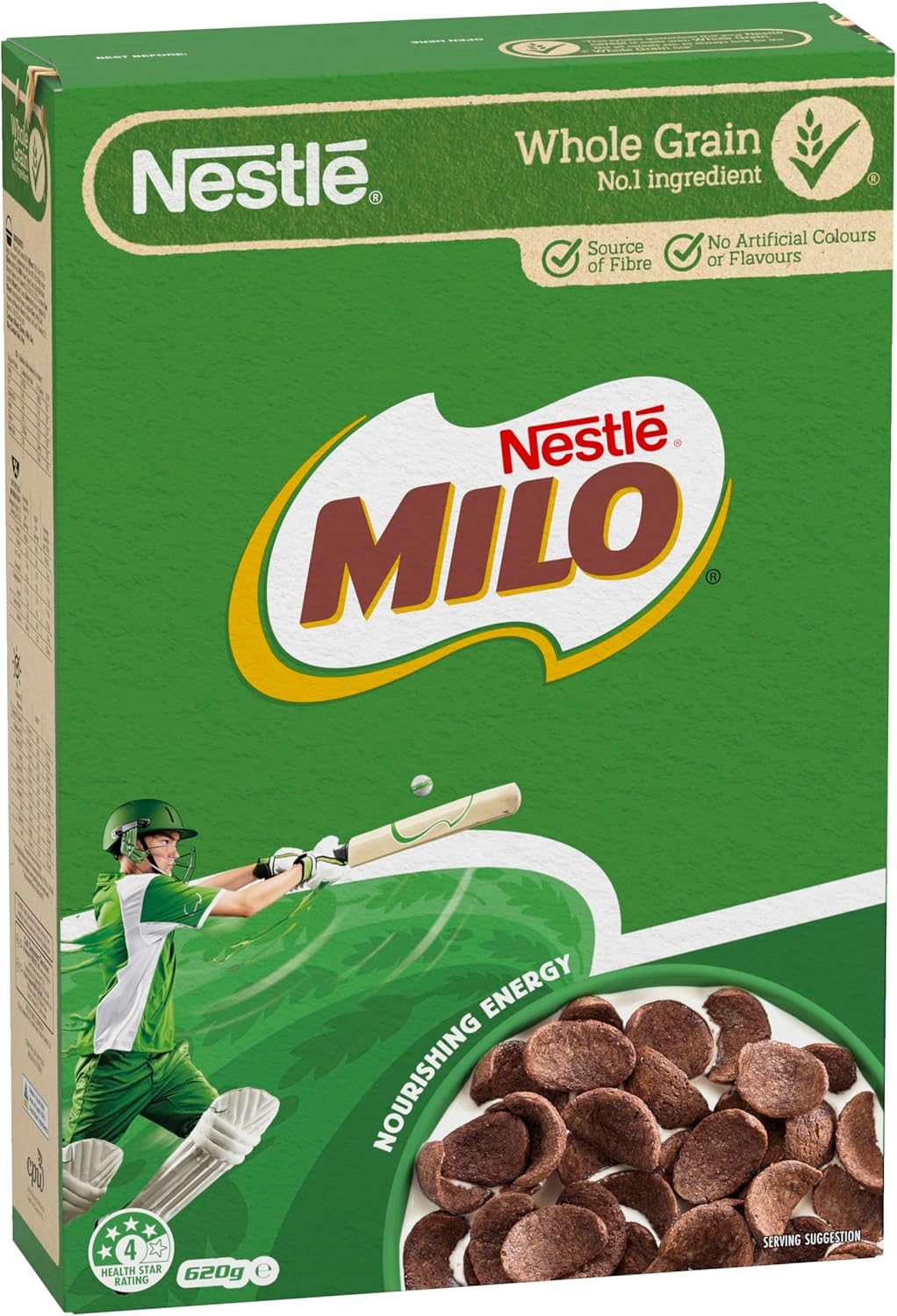 Milo Cereal Whole Grain Energy & Fibre Breakfast Cereal 620 G image number 2