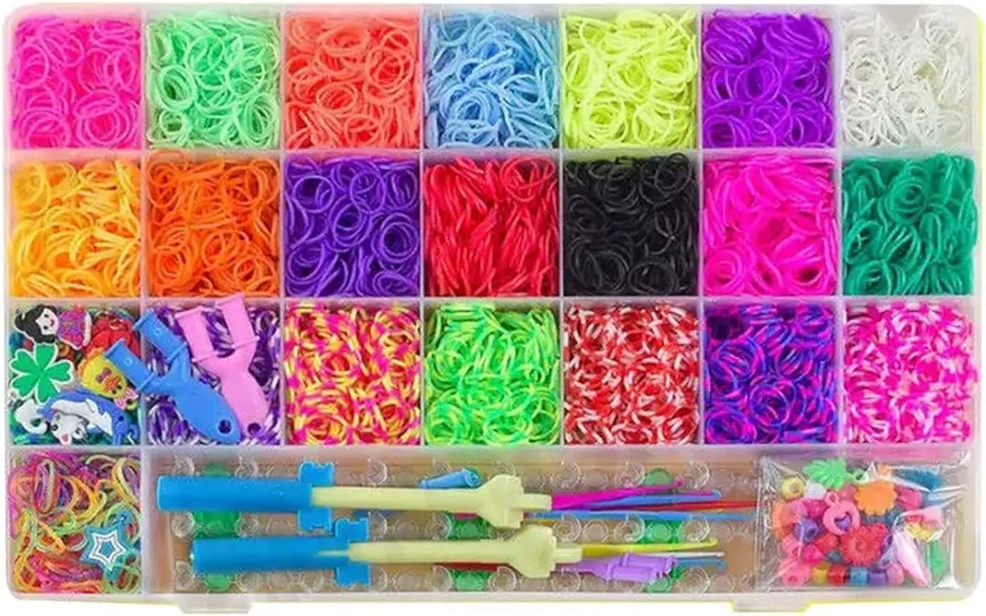 Loom Rubber Bands Kit, 7500+ Bands in 23 Colors with Accessories for DIY Friendship Bracelet Making, Craft Kits for Kids, Gifts for Birthday and Halloween image number 2