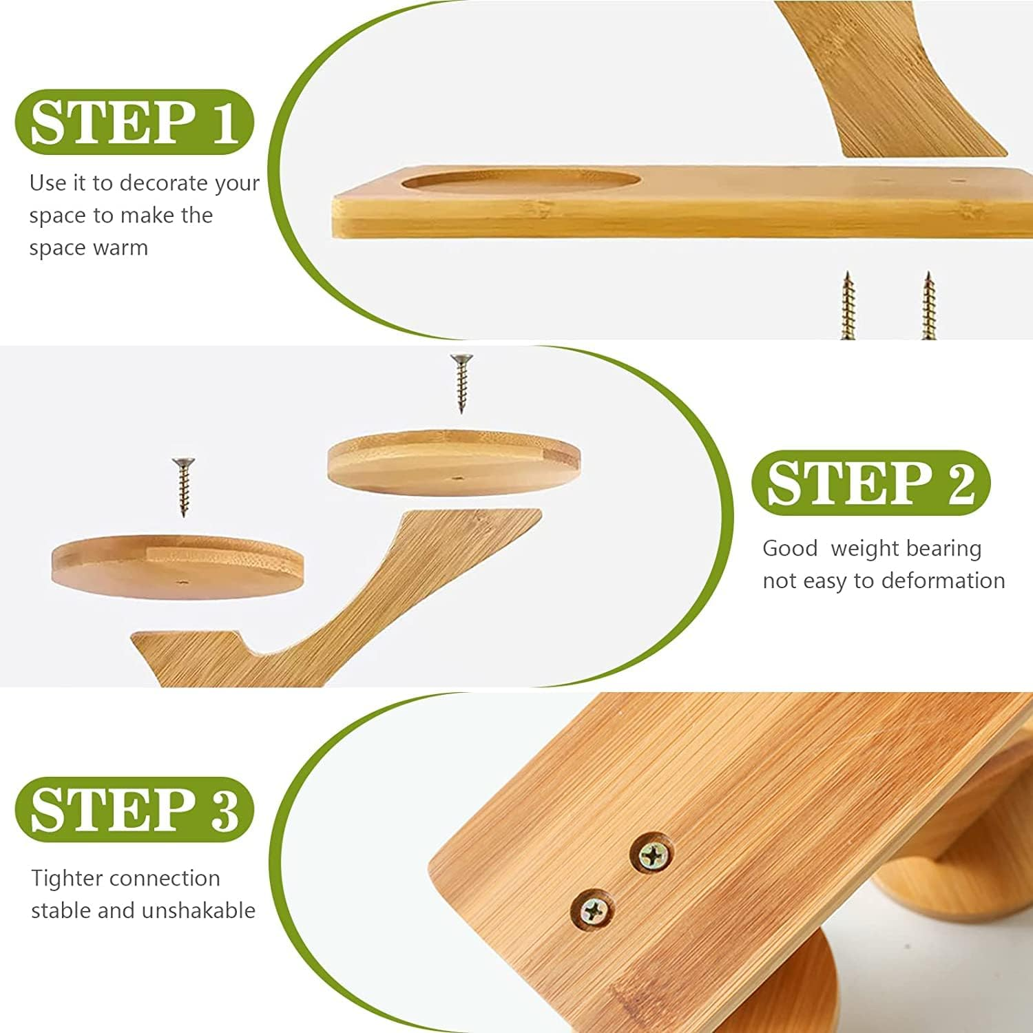 3Pcs Pumpkin Succulent Pots Bamboo Wood Shelf Flower Pot Stand Holder, Modern Minimalist White Ceramic Succulent Planter Pot for Office, Desk, House Balcony（Flower Pot Not Included） image number 6