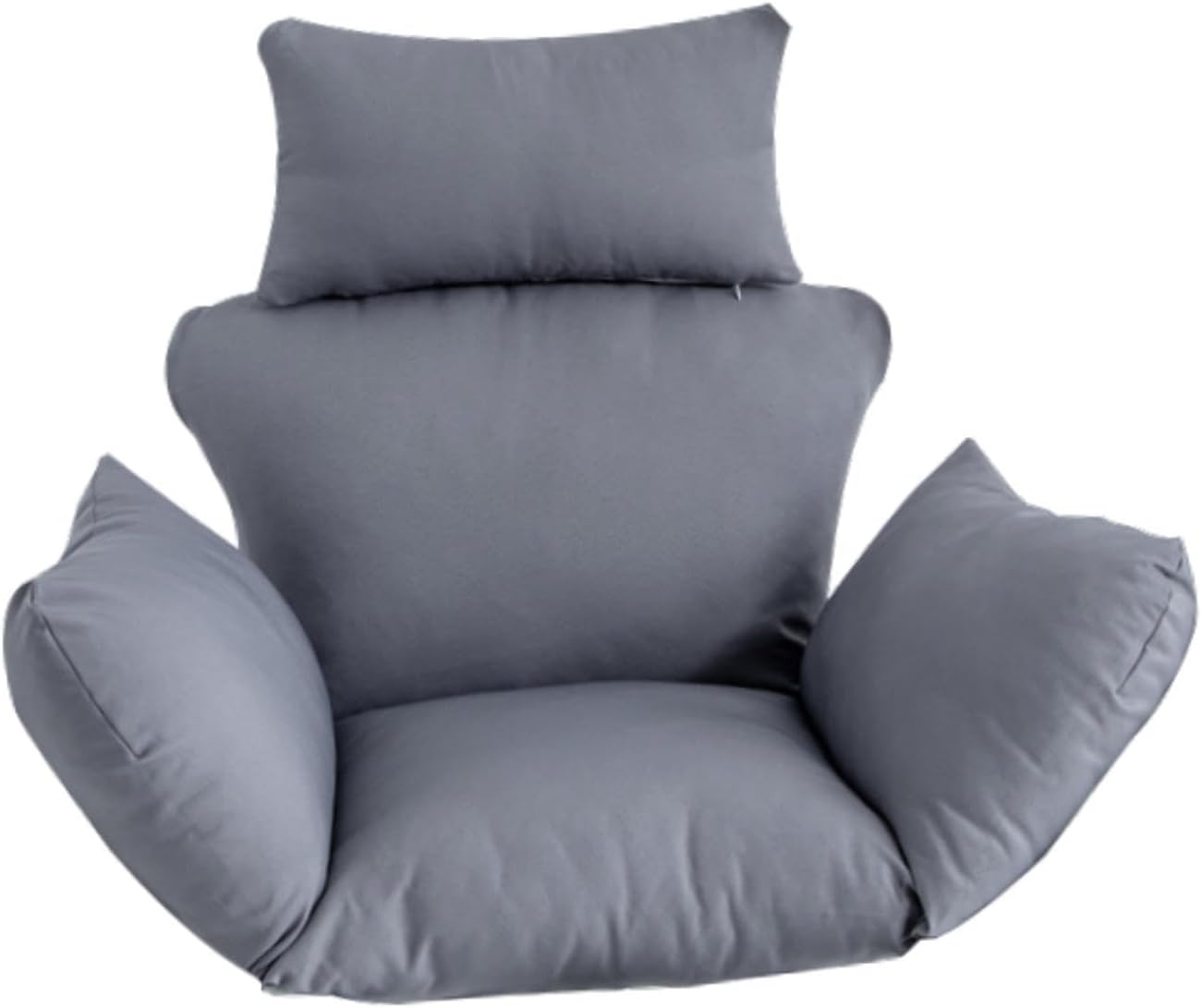 Hammock Swing Cushion with Headrest for Egg Chair Use, Gray, as Described image number 2