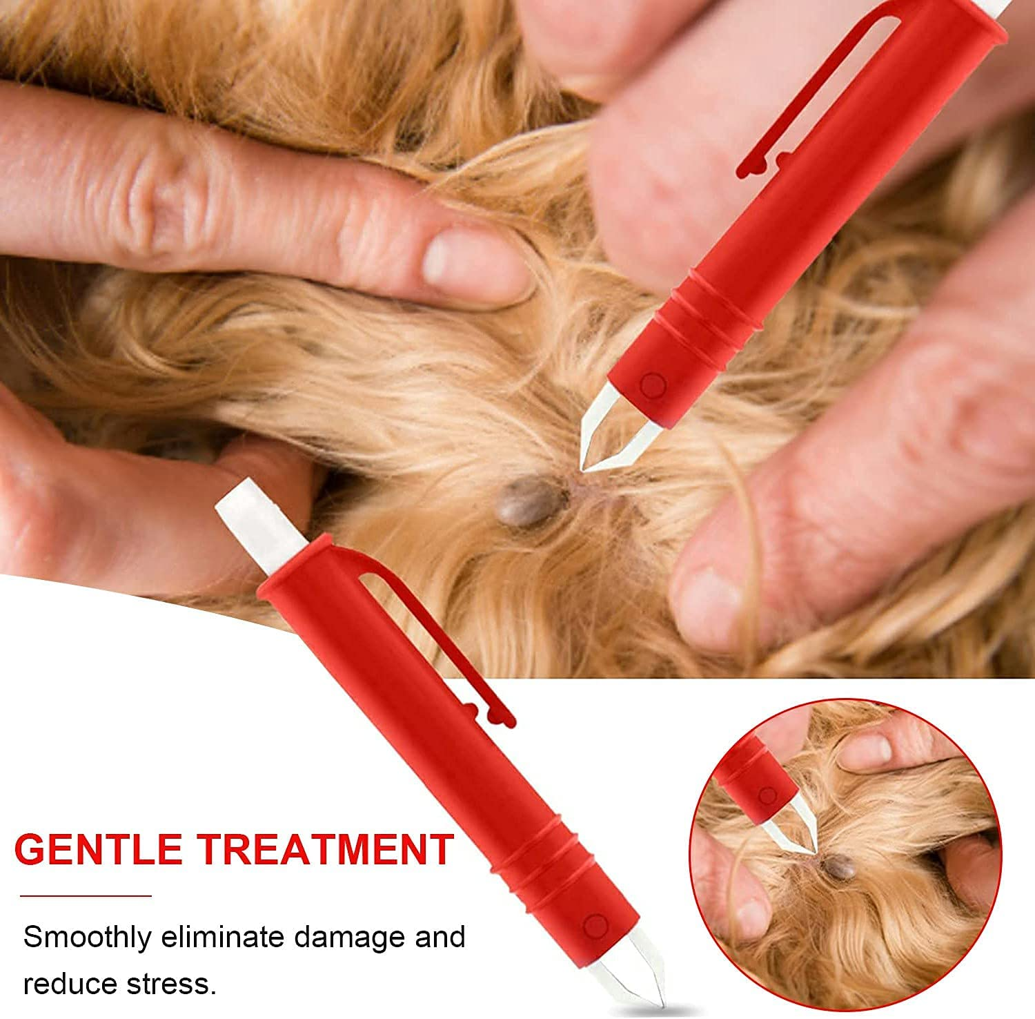 5PCS Tick Removal Tool Tick Picker Flea Removal Tool, Home Sake Tick Removal Tool Ultra-Safe Tick Remover, Tick Hook Removal Tool Kit Remove Ticks Pet Comb Pet Supplies for Dogs, Cats and Human image number 4