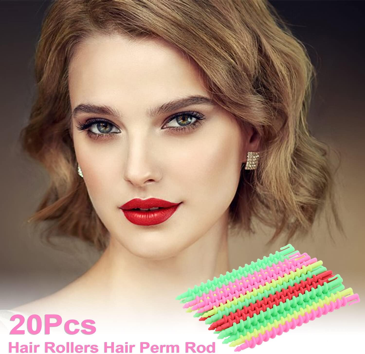 Xinyee 20Pcs Hair Rollers Spiral Rod Plastic Hairdressing Spiral Hair Perm Rod Salon Tool image number 5